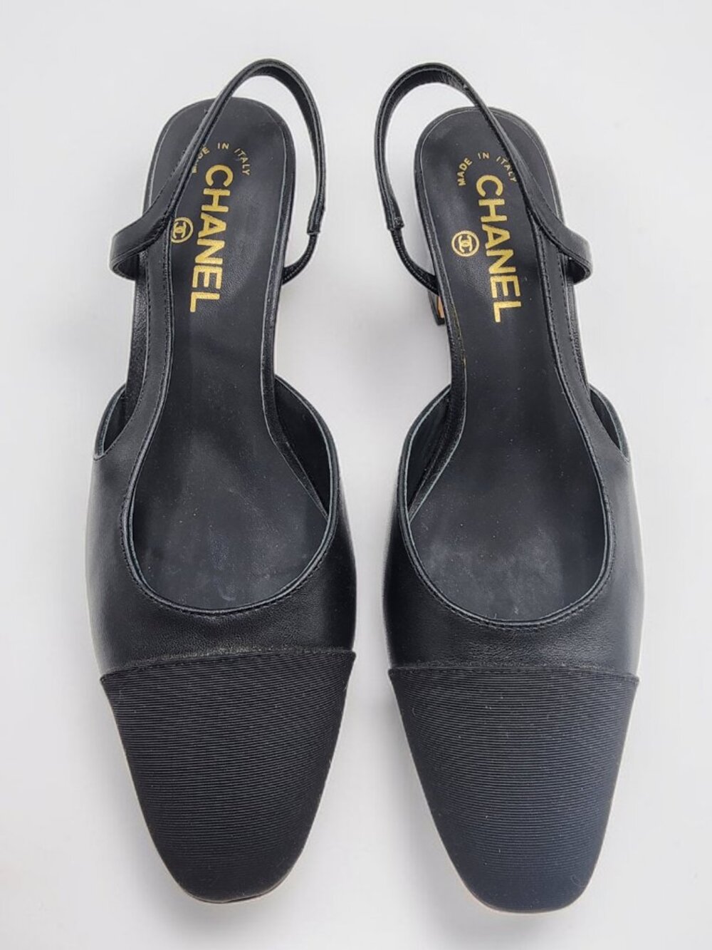 Black Chanel Slingback Heels